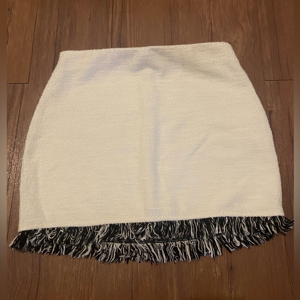Tapestry Mini Skirt with Fringe